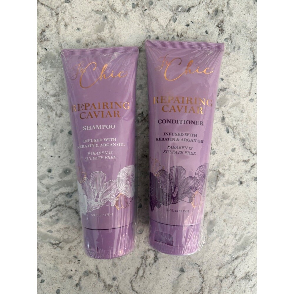 Le Chic Repairing Caviar Shampoo Conditioner Set Keratin Argan Oil 5.9oz 175ml
